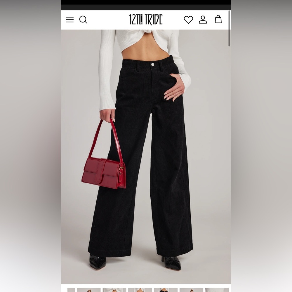 12th Tribe Black Corduroy Pants Small